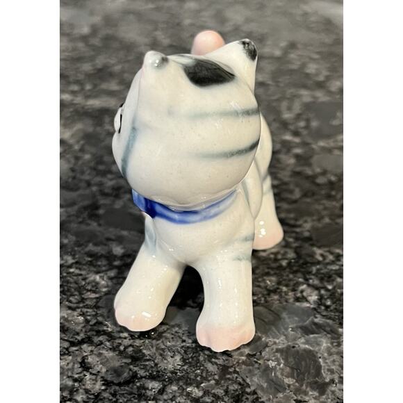 Vtg 50s 60s Lipper & Mann 2 Porcelain Striped Kittens Japan Missing Mom & Leash - Picture 7 of 13